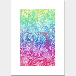 Fantasy Garden Rainbow Doodle Posters and Art